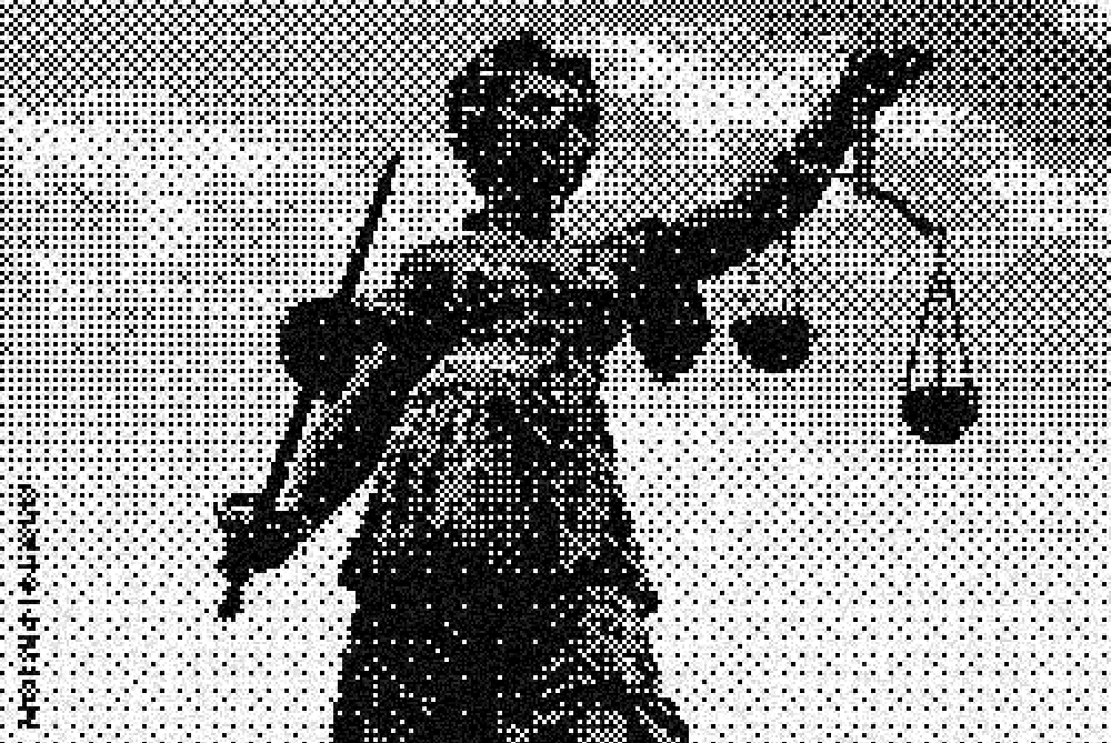 Dithered scales of justice